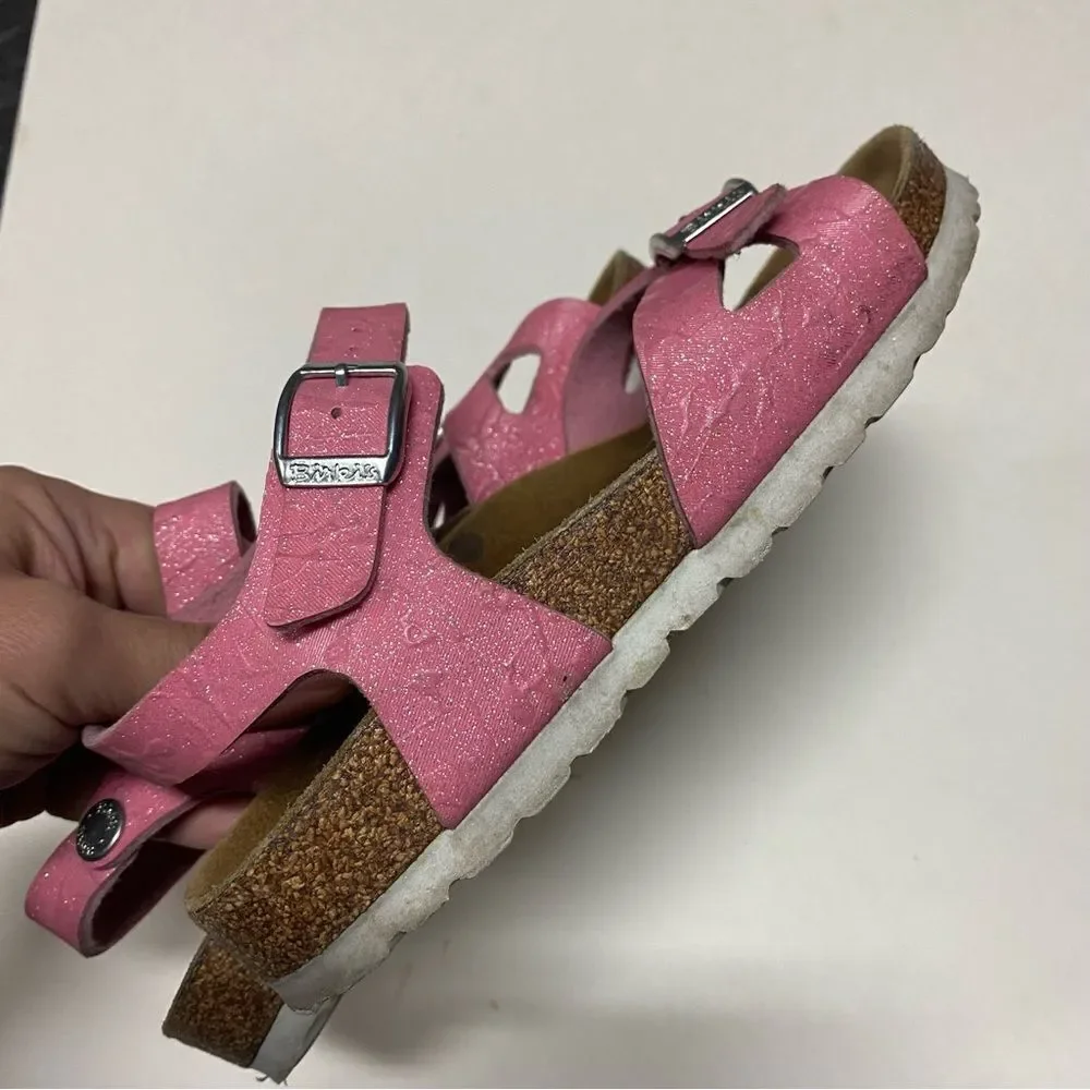Birkenstocks Birki Rio pink sparkle kids girl toddler strap sandal 210/ 33/ 2.5